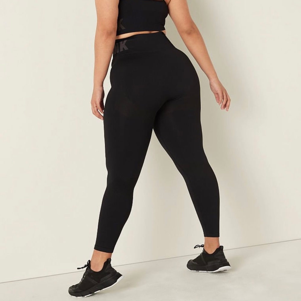 Seamless High Waist Full Length Pink Tights
